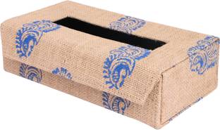INDHA 1 Compartments Card Board, Jute Tissue Box