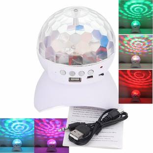FStyler USB Party Lights, Led Small Magic Ball Bluetooth Sound Control DJ Stage Light Colorful Strobe RGB Lamp For Party and Diwali Decoration with Rechargeable Battery Single Disco Ball