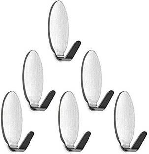 Urbanware lf Adhesive Hooks, Adhesive Wall Hooks Heavy Duty, Removable Sticky Hanging Wall Hangers and Hooks for Robe Towel Home Office Kitchen Bedroom 6 Pack Hook 6