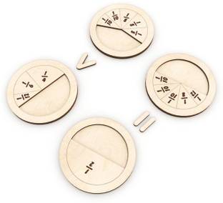 Haoser Wooden Fraction Puzzle of Mathematic learning Fraction vector model toy