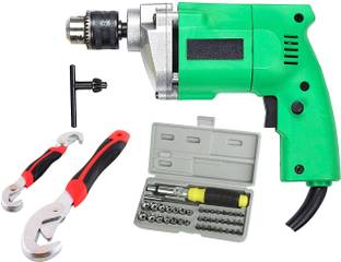 Shopper52 10mm Powerful Electric Drill Machine with 41 Pcs Tool Kit Screwdriver and Snap N Grip Wrench...