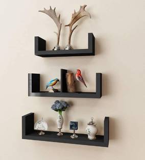 wall1ders Floating Hanging Rack Display Shelf Home Decor Items and Storage Organizer MDF (Medium Density Fiber) Wall Shelf