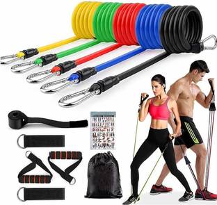 SarjuZone 11 Pcs Portable Resistance Fitness Exercise Bands for Men and Women Resistance Tube