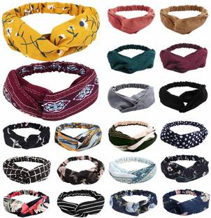 Shree Raghuvar Party Wear Cross Knot Hair Band for girls & women pack of 10 Standard Rubber Band