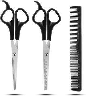 AVEU Hair Cutting Scissors Set, 3 Pcs Stainless Steel Hair Cutting Shears Kit, Professional Barber Salon Home Shears Kit For Men Women Pet Scissors
