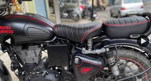KOHLI BULLET ACCESSORIES Split Black Front & Rear Single Bike Seat Cover For Royal Enfield Classic, Classic 500, Classic Chrome, Classic Desert Storm, Classic 350