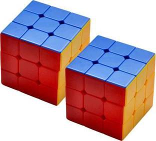 s yuvraj 3x3 High Speed Sticker Less Magic Puzzle Cube Game Toy (Set of 2) (2 Pieces) Board Game Accessories
