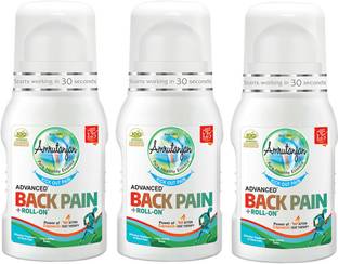 Amrutanjan ADVANCED BACK PAIN ROLL ON 50 ML (Each) PACK OF 3 Liquid