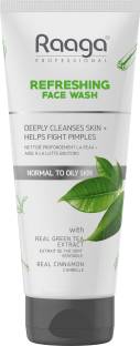 RAAGA PROFESSIONAL Refreshing Facewash, With Real Green Tea Extract & Cinnamon, Normal to Oily Skin, 80 ml Face Wash