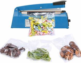 NIVAYO Heat Sealer 8 inch Impulse Handheld Packet Sealing Machine with Spare Teflon & 2 Extra Sealing Elements for Plastic Bags PE PP Bags Table Top Heat Sealer (200 MM) Table Top Heat Sealer