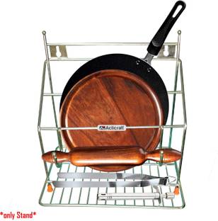 acticraft Chakla/Belan Kitchen Rack Steel Heavy Duty Chakla Belan Tawa Stand Stainless steel chakala/belan stand