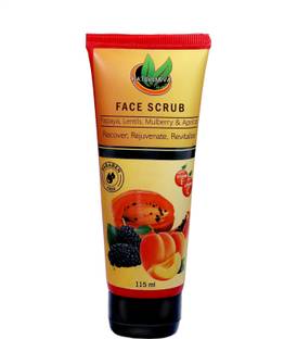 NatureNova Herbals Face Scrub - Recover, Rejuvenate, Revitalize (Papaya, Lentils, Mulberry & Apricot) | Vitamin C & Vitamin E | No Paraben Scrub