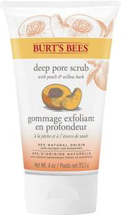 Burt's Bees Deep Pore Scrub Peach & Willowbark, 4 oz Face Wash