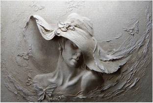 DivineDesigns 61 cm Black & White Girl Portray Vinyl Sticker Self Adhesive Sticker