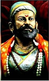 DivineDesigns 56 cm Shivaji Maharaj Vinyl Sticker Self Adhesive Sticker