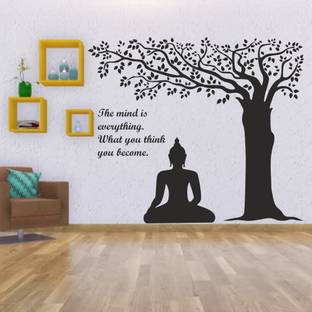 Wallzone Buddha Medium Vinyl Wallsticker (76 cm x 88 cm)