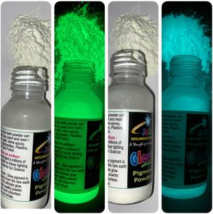 JASH GLOW IN THE DARK Paint powders Cambo Pack,Green and Blue Colour Each 25gm (Total 50gm)