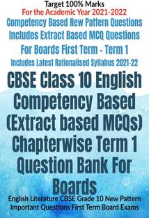 CBSE Class 10 English Competency Based (Extract based MCQs) Chapterwise Term 1 Question Bank For Boards