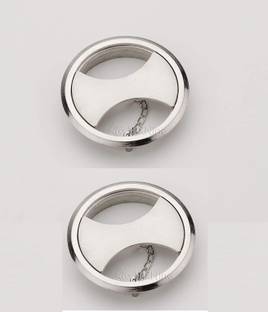 Nixnine Cable Manager Cable Hole Cover Grommet Wire Cable Organiser wire manager table (Silver)( White Matel Steel) (2 Inch) Pack of 2 Cable Protector