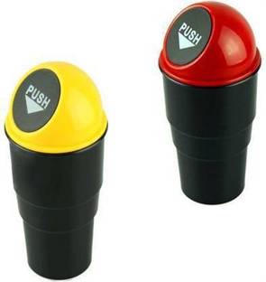 Rexalt Home,Office,Ashtray, Car Mini Size Garbage Can Trash Dust Car Accessory Bin Plastic Dustbin Multi color ( LETS TAKE ONE STEP TO MAKE INDIA CLEAN) Plastic Dustbin (PACK OF 2) Plastic Dustbin Plastic Dustbin (Multicolor, Pack of 2) Car Trash Bin Bag
