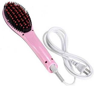 Amazingpoint Fast Hot Hair Straightener Comb Brush with LCD Screen for Flat Iron Styling Pink