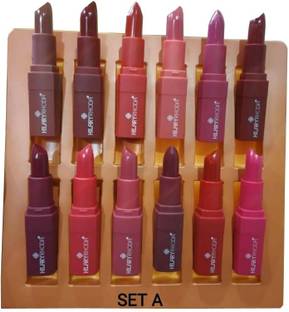 Hilary Rhoda Retro Matte Lipstick Long Lasting Multicolor 12 Lipstick Group A (45.6)gm