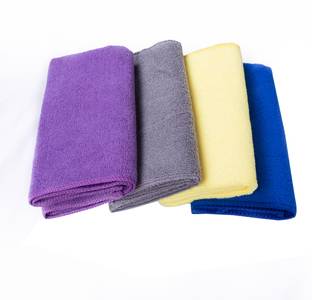 conifer Multipurpose Microfiber Napkins for Kitchen cleaning, Car Cleaning, Polishing, Glass & Detailing Towel 40cm x 40cm (Pack of 4) Multicolor Cloth Napkins