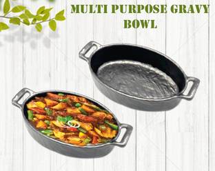 ZIDO (Pack of 2) Exclusive Classical Designer Serving Platter for Multipurpose Use Sizzler Tray