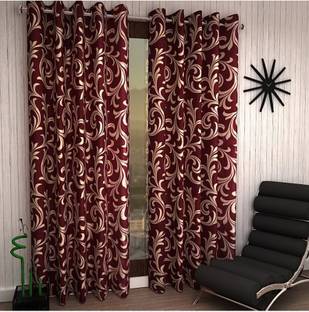 Achintya 153 cm (5 ft) Polyester Semi Transparent Window Curtain (Pack Of 4)