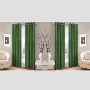 MAHI TEXTILES 274 cm (9 ft) Polyester Long Door Curtain (Pack Of 4)