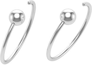 SOMYA 925 Pure Sterling Silver Nosering And Earring Bali for Girls And Womens With Certificate OF Purity (8MM-Pair)… Sterling Silver Earring Set