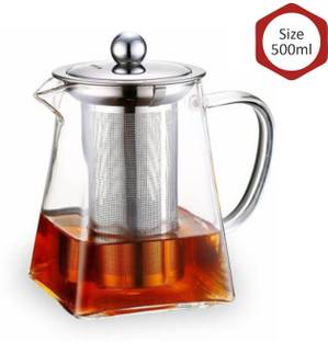 Octavius 500 ml Stainless Steel, Borosilicate Glass Kettle Jug