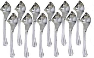 RBGIIT 12 Pic Ice Cream Spoon Dessert All Type Suitable Spoon Sets Of 12 Pic Spoon Stainless Steel Dessert Spoon, Ice-cream Spoon, Ice Tea Spoon, Olive Spoon, Serving Spoon, Tea Spoon Set