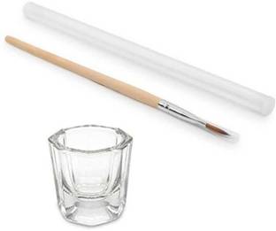 virkart Nail Art Acrylic Brush 10 No And one dip n desh crustal glass
