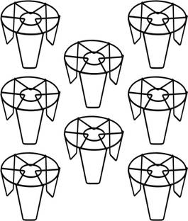 V Trisha Creative Iron Flower Pot Stand Indoor/Outdoor Planter Stand/Round Pot Stand For Home Garden Balcony Living Room (Black-Set of 8) Plant Container Set