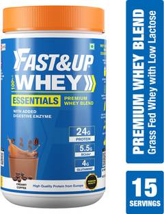 FAST&UP Whey Essentials, 24g Concentrate + Isolate Protein, 5.5g BCAA & 4g Glutamine Whey Protein