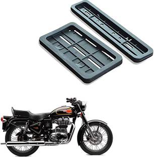 Bullkartzone Front and Back Bike Number Plate Frame Standard Size for Royal Enfield Bullet 350(Black) Bike Number Plate