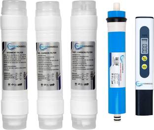 Hydroshell RO membrane, Pre & Post Carbon and Sediment Filter For All type of RO water purifier with TDS meter Solid Filter Cartridge