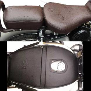 KOHLI BULLET ACCESSORIES Fancy Seat Cover Brown With Tank Cover Brown Combo For Royal Enfield Classic , Classic Chrome , Classic 350/500CC Split Bike Seat Cover For Royal Enfield Classic 500, Classic, Classic 350, Classic Chrome, Classic Desert Storm