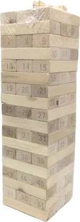 WudCraft Wooden Jenga Blocks set - Wooden building block/brick, Tower building game for kids and Adults - Non-Toxic (Eco-Friendly) Toy of 54 Blocks