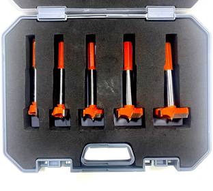 JON BHANDARI JBT_F_15_15-20-25-30-35 Hinge Boring Forester Drill Bit Set Carbide Tipped for Wood and Plywood (Sizes: 15, 20, 25, 30, 35 mm)