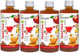 SYLVAN AYURVEDA HEART CARE+ JUICE IN 500ML HELP IN HEART DISEASE, IMPROVE BLOOD CIRCULATION | SET OF 4| JAMBO PACK