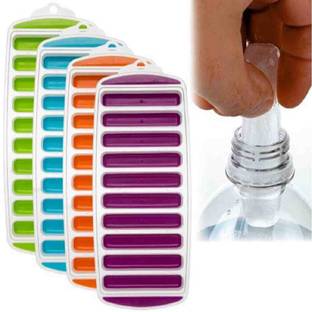 PuthaK Easy Ice Tray Multicolor Plastic, Silicone Ice Cube Tray