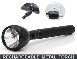 Otexlite 500M Rechargeable 2W Metal Torch Industrial Security Purpose Everyday Day Use Torchlight Torch (Black : Rechargeable) Torch