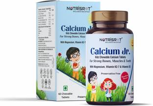 Nutrisrot Calcium Jr. Calcium(200 Mg) & Vitamin D3, K2-K7 Chewable tablets for Kids