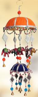 Ishu Handiartistic Beautiful Chatri and Elephant Look Wind Chime for Wall Hanger and showpiece I Home Decorative I Home Decorative Wind Chime Hanging I Showpiece I Best for Gifting