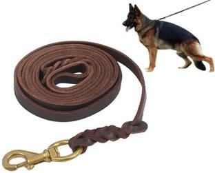 Rvpaws Genuine Leather Dog Leash 7 Foot Long 1/2 Inch Wide Dog Training Leash 15 cm Dog Strap Leash