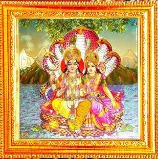 SUNINOW VISHNU LAXMI JI PHOTO FRAME | VISHNU LAKSHMI Religious Frame