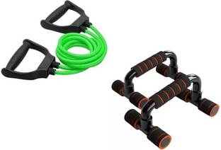 EMMKITZ Combo green toning tube with big push up bar Home Gym Kit Gym & Fitness Kit Resistance Tube