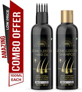 Desi Crew Premium Jonk (leech) Oil & Jonk (leech) Shampoo for Hair Fall Control 100 ml Pack Of 2 Bottle 200 ml